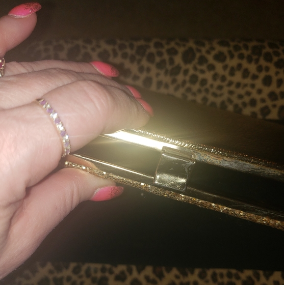 Vintage, retro, gold, sequins, clutch, purse chain - Picture 4 of 6